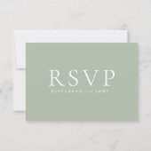 ミニマリストシージグリーン結婚式RSVPカード 出欠カード (裏面)