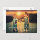 ミニマリストシーズンのグリーティングホリデー写真 ポストカード (正面/裏面)