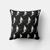 ミニマリストジオメトリスキーヤーズウィンター白黒 クッション (裏面)