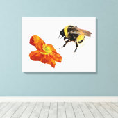 ミニマリストジオメトリックビー/ポピーキャンバスプリント キャンバスプリント (インサイチュ (ウッドフロア))