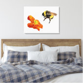 ミニマリストジオメトリックビー/ポピーキャンバスプリント キャンバスプリント (インサイチュ (寝室))