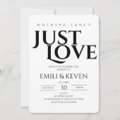 ミニマリストジャストラブ結婚式招待状 招待状 (正面)