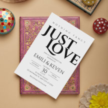 ミニマリストジャストラブ結婚式招待状