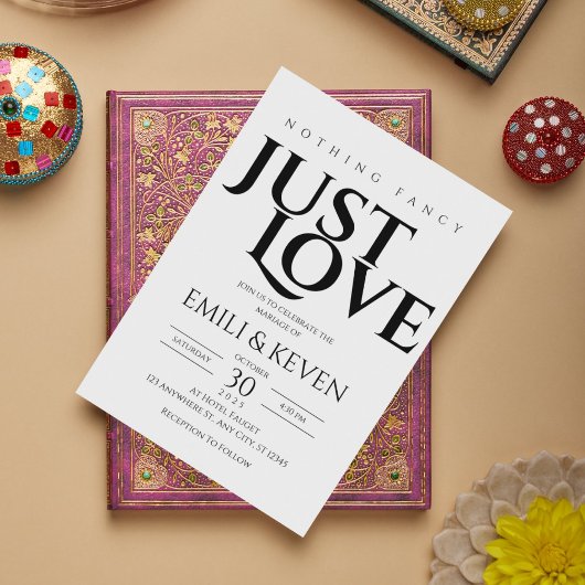 ミニマリストジャストラブ結婚式招待状 招待状