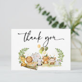 ミニマリストジャングルパーティーベビーシャワーサンキューカード サンキューカード (スタンド正面)