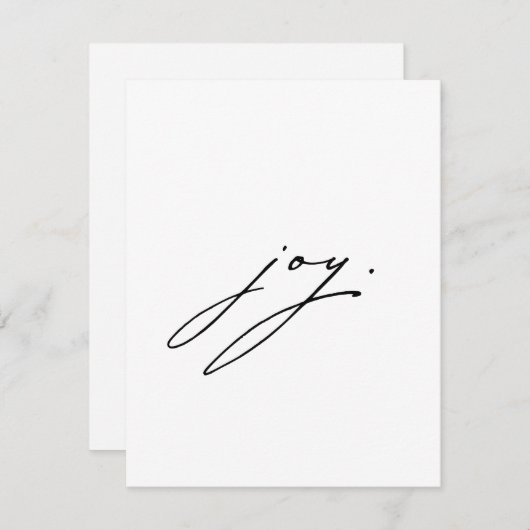 ミニマリストジョイクリスマスカード引用文 シーズンカード (正面/裏面)