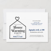 ミニマリストスイートホーム引っ越し祝いパーティーパーティー 招待状 (正面)