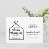 ミニマリストスイートホーム引っ越し祝いパーティーパーティー 招待状 (スタンド正面)