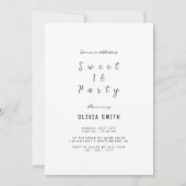 ミニマリストスウィート16誕生日招待状 招待状 (正面)