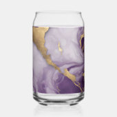 ミニマリストスカンジナビアのシック薄紫パープルマーブル ガラス缶 (裏面)