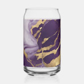 ミニマリストスカンジナビアのシック薄紫パープルマーブル ガラス缶 (右)