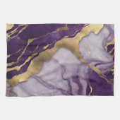 ミニマリストスカンジナビアのシック薄紫パープルマーブル キッチンタオル (横)