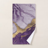 ミニマリストスカンジナビアのシック薄紫パープルマーブル バスタオルセット (ハンドタオル)