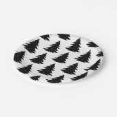 ミニマリストスカンジナビアフォークブラッククリスマスツリー ペーパープレート (アングル)