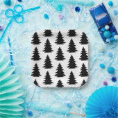 ミニマリストスカンジナビアフォークブラッククリスマスツリー ペーパープレート (パーティー)