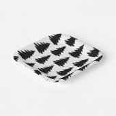 ミニマリストスカンジナビアフォークブラッククリスマスツリー ペーパープレート (傾斜あり)