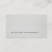 ミニマリストスクウェアホワイトレザープリント 名刺 (裏面)