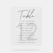 ミニマリストスクリプトのシーティンググラフテーブル番号 アクリルサイン (正面)