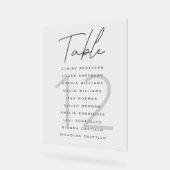 ミニマリストスクリプトのシーティンググラフテーブル番号 アクリルサイン (傾斜)