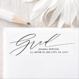 ミニマリストスクリプトの卒業差出人住所ラベル ラベル