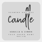 ミニマリストスクリプトの灰色の製品ラベルステッカー スクエアシール (正面)