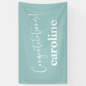 ミニマリストスクリプトアクアブルーカスタムおめでとう 横断幕 (縦)