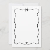 ミニマリストスクリプトキュートハートボーリハーサルディナー 招待状 (裏面)