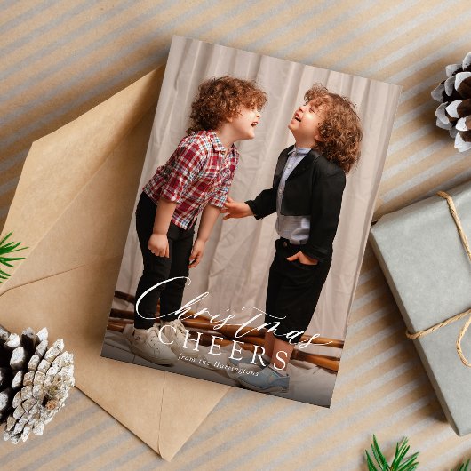 ミニマリストスクリプトクリスマス応援1写真 シーズンカード