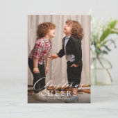 ミニマリストスクリプトクリスマス応援1写真 シーズンカード (スタンド正面)