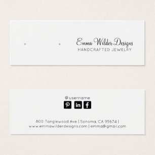 ミニマリストスクリプトスタッドイヤリングディスプレイカード