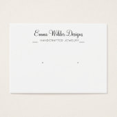 ミニマリストスクリプトスタッドイヤリングディスプレイカード (正面)