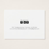 ミニマリストスクリプトスタッドイヤリングディスプレイカード (裏面)