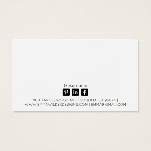 ミニマリストスクリプトスタッドイヤリングディスプレイカード (裏面)