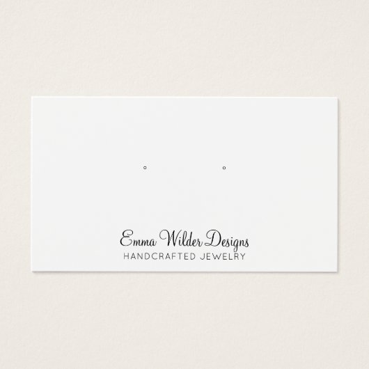 ミニマリストスクリプトスタッドイヤリングディスプレイカード (正面)