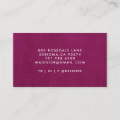 ミニマリストスクリプトスモキー深いラズベリーシンプル 名刺 (裏面)