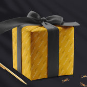 ミニマリストスクリプトタイポグラフィマスタードイエロー ラッピングペーパー