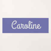 ミニマリストスクリプトタイポグラフィ名前をカスタムする紫 ヨガマット (正面(横))