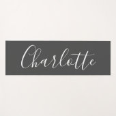 ミニマリストスクリプトタイポグラフィ名（白黒） ヨガマット (正面(横))