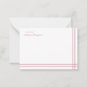 ミニマリストスクリプトピンクツーサイドダブル縁ど ノートカード (正面)
