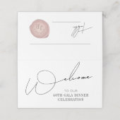 ミニマリストスクリプトピンクワックススタンプテーブル番号 プレイスカード (外部開封)