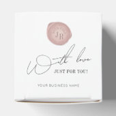 ミニマリストスクリプトピンクワックススタンプビジネスモノグラム フェイバーボックス (上部)