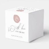 ミニマリストスクリプトピンクワックススタンプビジネスモノグラム フェイバーボックス (裏面サイド)