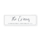 ミニマリストスクリプトファミリ名差出人住所ラベル ラベル (正面)