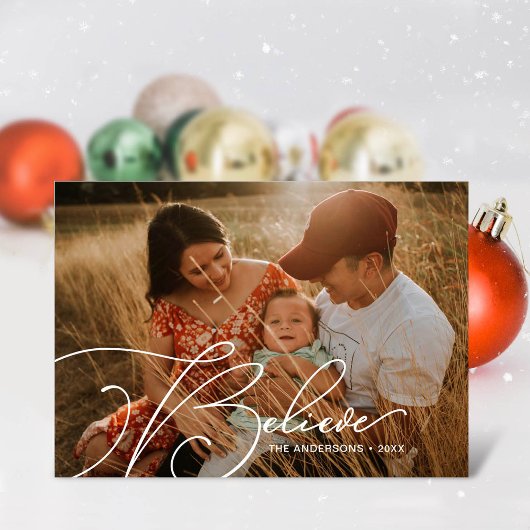 ミニマリストスクリプトフォント信じタイポグラフィ休日 シーズンカード