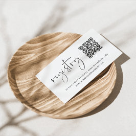 ミニマリストスクリプトブライダルまたはベビーシャワー登録 エンクロージャーカード