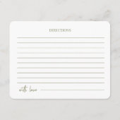 ミニマリストスクリプトブライダルシャワーレシピカード。 エンクロージャーカード (裏面)