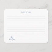 ミニマリストスクリプトブライダルシャワーレシピカード。 エンクロージャーカード (裏面)