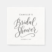 ミニマリストスクリプトブライダルシャワー スタンダードカクテルナプキン (正面)
