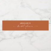 ミニマリストスクリプトブライダルシャワー ペットボトルラベル (シングルラベル)