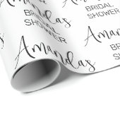 ミニマリストスクリプトブライダルシャワー ラッピングペーパー (ロールコーナー)